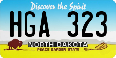 ND license plate HGA323