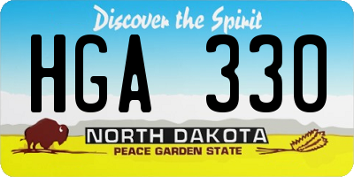 ND license plate HGA330