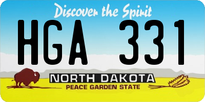 ND license plate HGA331