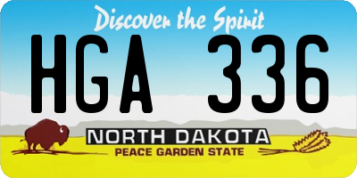 ND license plate HGA336