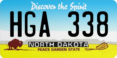 ND license plate HGA338