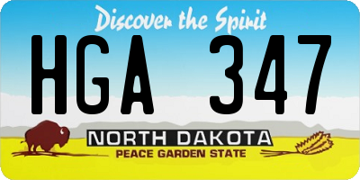 ND license plate HGA347