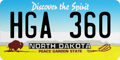 ND license plate HGA360