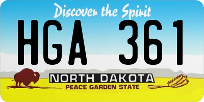 ND license plate HGA361
