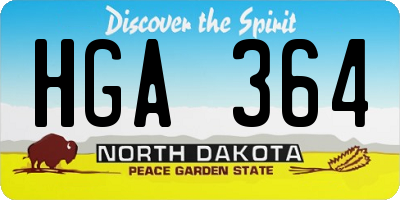 ND license plate HGA364