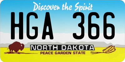 ND license plate HGA366