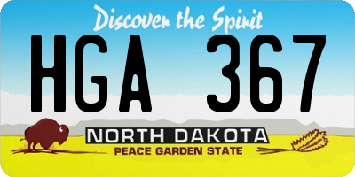 ND license plate HGA367