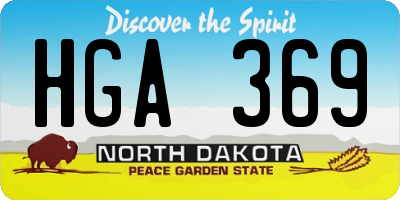 ND license plate HGA369