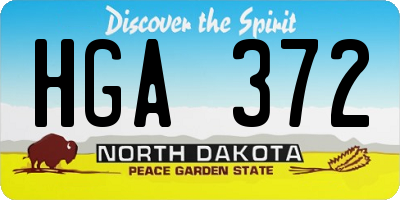 ND license plate HGA372
