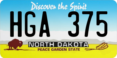 ND license plate HGA375