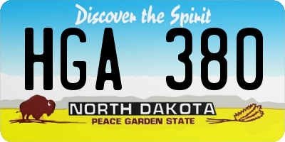 ND license plate HGA380