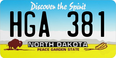ND license plate HGA381