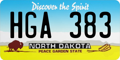 ND license plate HGA383