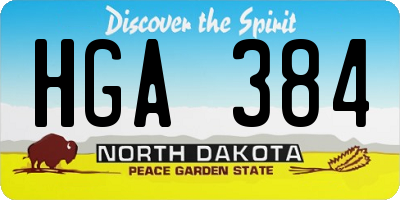 ND license plate HGA384