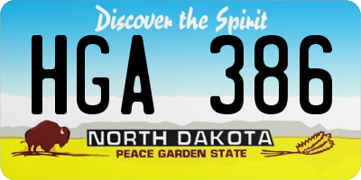 ND license plate HGA386
