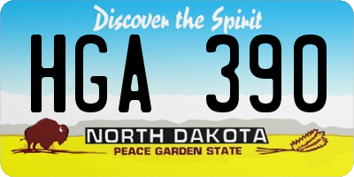 ND license plate HGA390