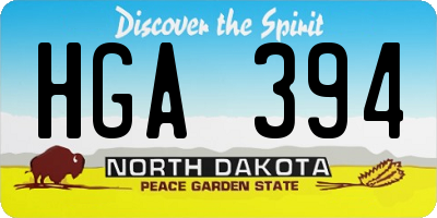 ND license plate HGA394