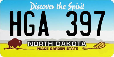 ND license plate HGA397