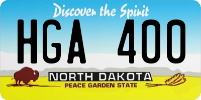 ND license plate HGA400