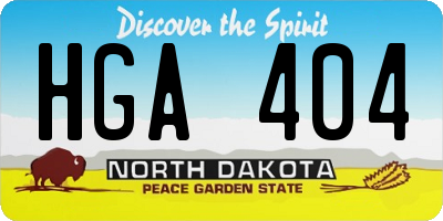 ND license plate HGA404