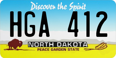 ND license plate HGA412