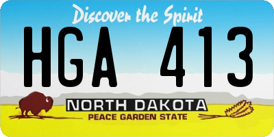ND license plate HGA413