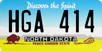ND license plate HGA414