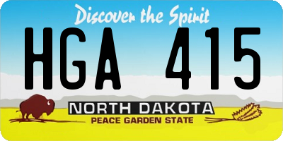 ND license plate HGA415