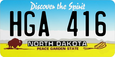 ND license plate HGA416