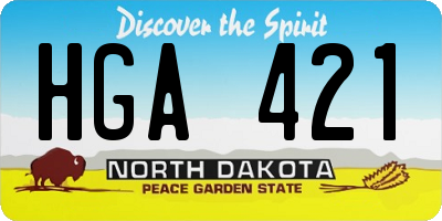 ND license plate HGA421