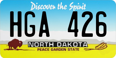 ND license plate HGA426