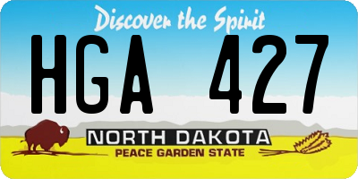 ND license plate HGA427