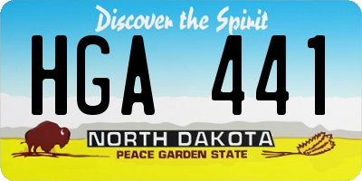 ND license plate HGA441