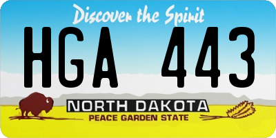 ND license plate HGA443