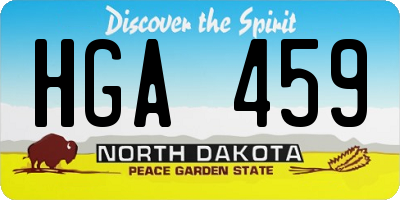 ND license plate HGA459