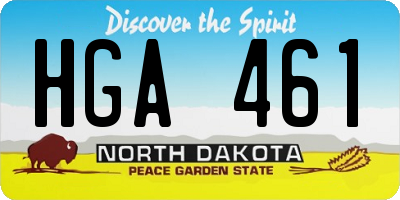 ND license plate HGA461