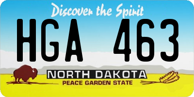 ND license plate HGA463