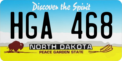 ND license plate HGA468