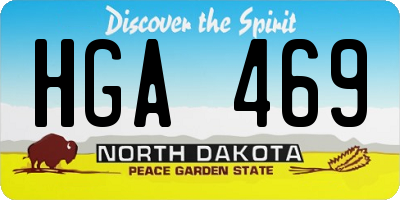 ND license plate HGA469