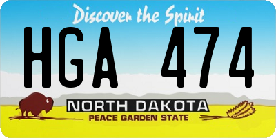 ND license plate HGA474