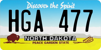 ND license plate HGA477