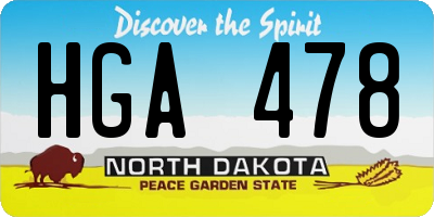 ND license plate HGA478