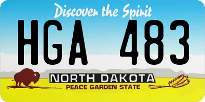 ND license plate HGA483