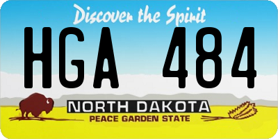 ND license plate HGA484