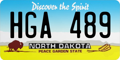 ND license plate HGA489