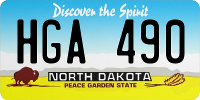 ND license plate HGA490