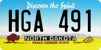 ND license plate HGA491