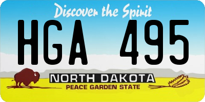ND license plate HGA495