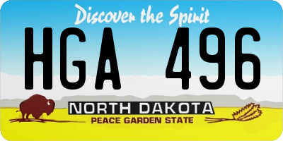 ND license plate HGA496
