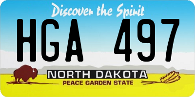 ND license plate HGA497